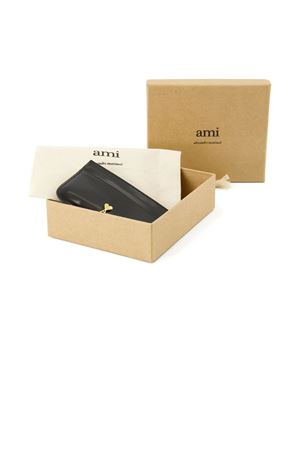 Paris card case in black glazed leather AMI | USL706AL0139001