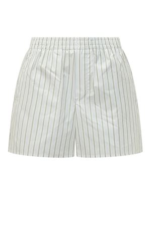 Pantaloncini a righe bianche e verdi AMI | USO806CO0220A075