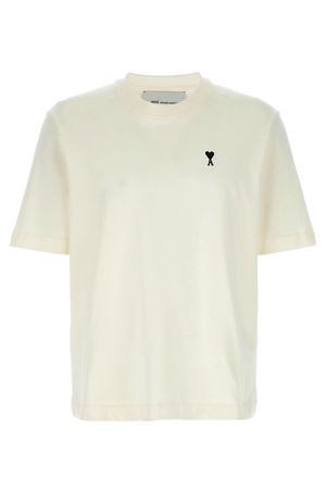 T-shirt in cotone bianco panna AMI | UTS387726W136