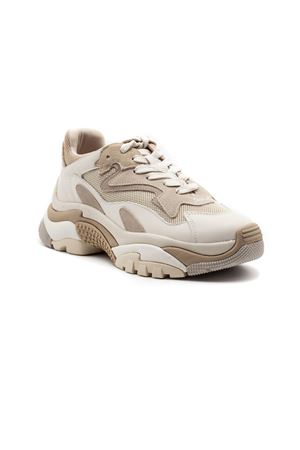 Sneakers Addict in pelle e mesh bianco talco e beige ASH | ADDICT01TALCVAPOUR