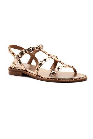 Sandalo Plus in pelle metallizzata color oro ASH | PLUS02MEKONG