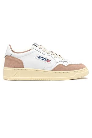 Sneakers Medalist Low In Pelle Bianca E Suede Rose Cannel AUTRY | AULWFT04.