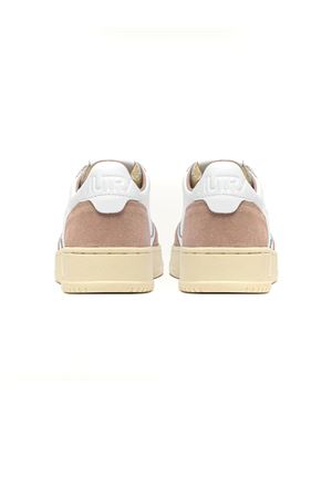 Sneakers Medalist Low In Pelle Bianca E Suede Rose Cannel AUTRY | AULWFT04.