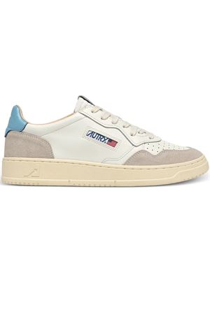 Sneakers Medalist Low In Pelle Bianca E Azzurra AUTRY | AULWLS12.
