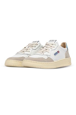 Sneakers Medalist Low In Pelle Bianca E Azzurra AUTRY | AULWLS12.