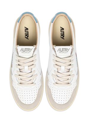 Sneakers Medalist Low In Pelle Bianca E Azzurra AUTRY | AULWLS12.