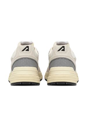 Sneakers Hyperway In Mesh E Suede Bianco E Argento AUTRY | HYLMUM18.