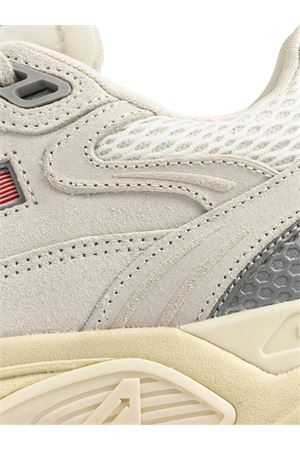 Sneakers Hyperway In Mesh E Suede Bianco E Argento AUTRY | HYLMUM18.