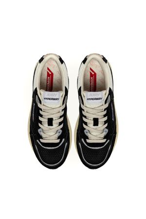 Hyperway Sneakers In Black And Silver Mesh And Suede AUTRY | HYLMUM23.