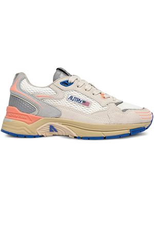 Sneakers Hyperway In Mesh E Suede Bianca e Rosa AUTRY | HYLWHU02.