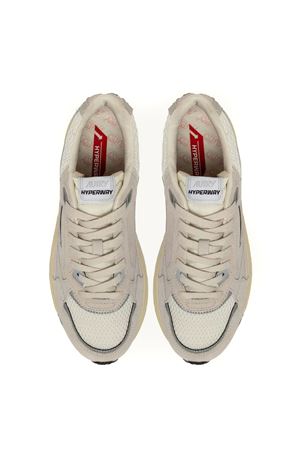 Sneakers Hyperway In Mesh E Suede Bianco E Argento AUTRY | HYLWUM18.