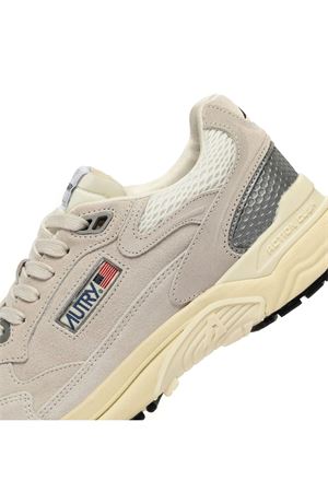 Sneakers Hyperway In Mesh E Suede Bianco E Argento AUTRY | HYLWUM18.