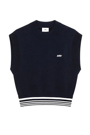 Blue viscose knit top AUTRY | VEPW030B.