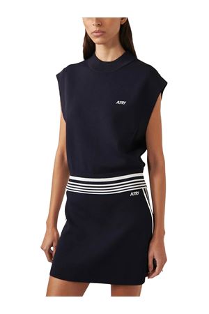 Blue viscose knit top AUTRY | VEPW030B.