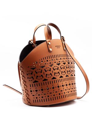 Cesta rigida in pelle laserata marrone AVENUE67 | DINAH009