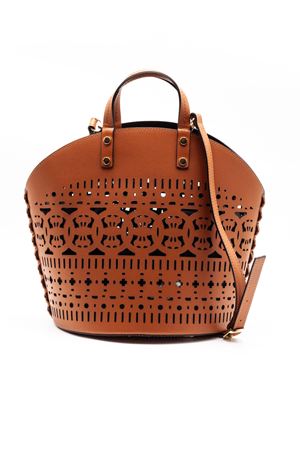 Cesta rigida in pelle laserata marrone AVENUE67 | DINAH009