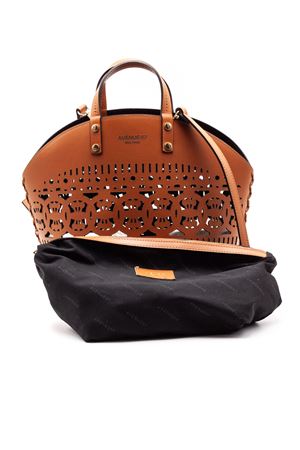 Cesta rigida in pelle laserata marrone AVENUE67 | DINAH009