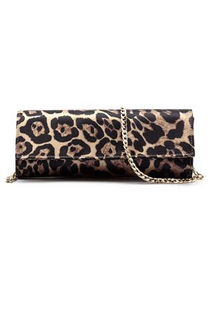 Leopard-print satin clutch CASTAGNA | CLUTCHLEOPARD