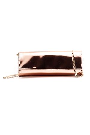 Rose gold metallic leather clutch CASTAGNA | CLUTCHRAME