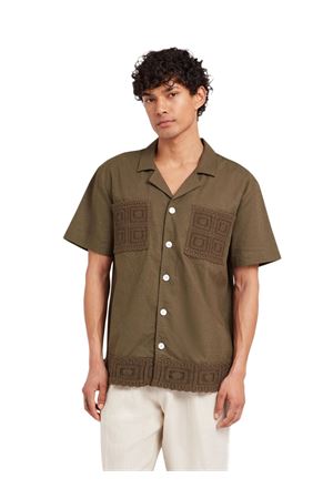 Camicia in misto lino verde CHÉ | 265950302