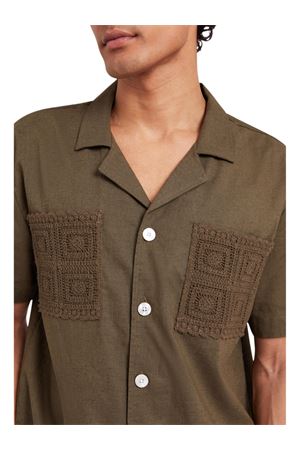 Camicia in misto lino verde CHÉ | 265950302