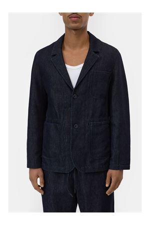 Giacca monopetto in cotone e lino blu scuro CLOSED | C8741816A20DBL