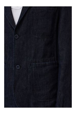 Giacca monopetto in cotone e lino blu scuro CLOSED | C8741816A20DBL