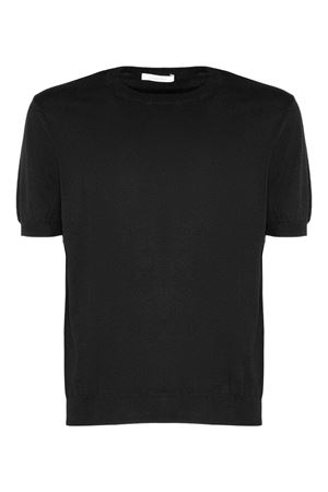Black cotton knit T-shirt CRUCIANI | U6155807GC2Z0048