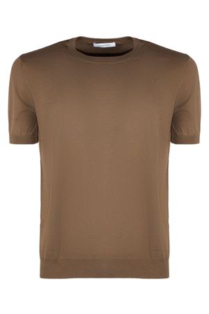 Brown cotton knit T-shirt CRUCIANI | U6155807GC2Z0118
