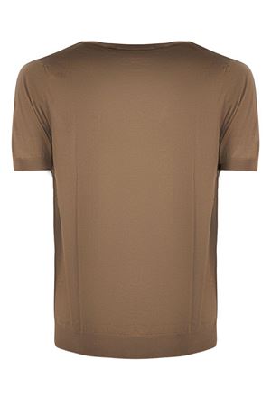 Brown cotton knit T-shirt CRUCIANI | U6155807GC2Z0118