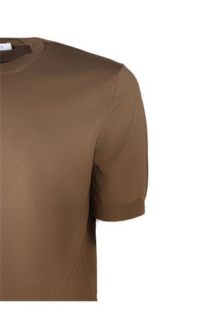 Brown cotton knit T-shirt CRUCIANI | U6155807GC2Z0118