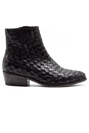 Stivaletto in pelle intrecciata nera CURIOSITÀ | 2970NERO