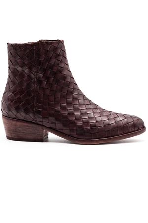 Stivaletto in pelle intrecciata marrone CURIOSITÀ | 2970TMORO
