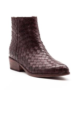 Stivaletto in pelle intrecciata marrone CURIOSITÀ | 2970TMORO