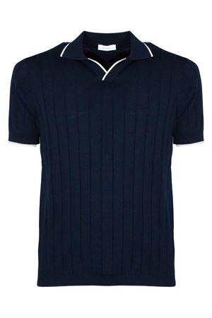 Dark blue cotton polo shirt DIKTAT | DK17021BLUNOTTE