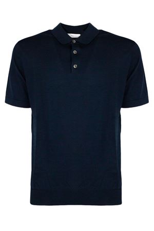 Dark blue cotton polo shirt DIKTAT | DK17037BLUNOTTE