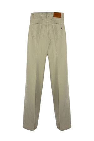 Wide-leg pants in beige linen and cotton blend DONDUP | DP619CF0197DBM5010