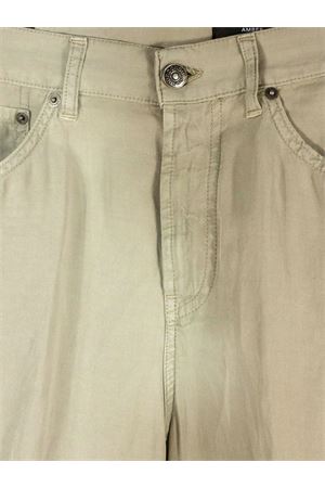 Wide-leg pants in beige linen and cotton blend DONDUP | DP619CF0197DBM5010