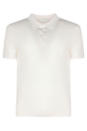 White silk and cotton blend polo shirt DONDUP | UT230M00918U002002