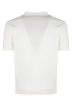 White silk and cotton blend polo shirt DONDUP | UT230M00918U002002