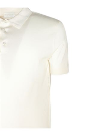 White silk and cotton blend polo shirt DONDUP | UT230M00918U002002