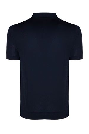 Blue silk and cotton blend polo shirt DONDUP | UT230M00918U002890