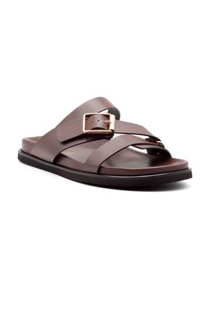 Sandalo flat in pelle marrone DONNARÍ | DC68FCACAO