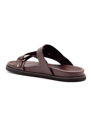 Sandalo flat in pelle marrone DONNARÍ | DC68FCACAO