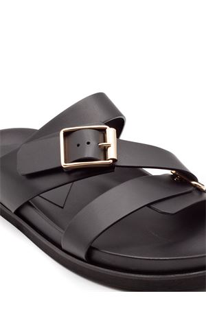 Sandalo flat in pelle nero DONNARÍ | DC68FNERO