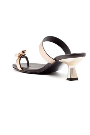 Brown leather mule sandals DONNARÍ | GD08GPLATINOAMBRA