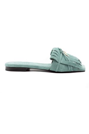 Low light green suede sabot sandals DONNARÍ | GD19BPENNICILLINA