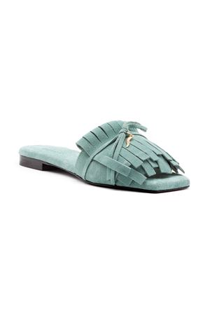 Low light green suede sabot sandals DONNARÍ | GD19BPENNICILLINA