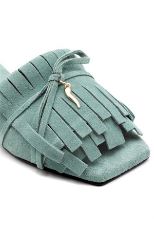 Low light green suede sabot sandals DONNARÍ | GD19BPENNICILLINA