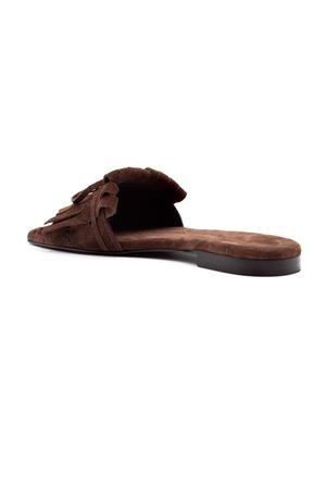 Low brown suede sabot sandals DONNARÍ | GD19BTMORO